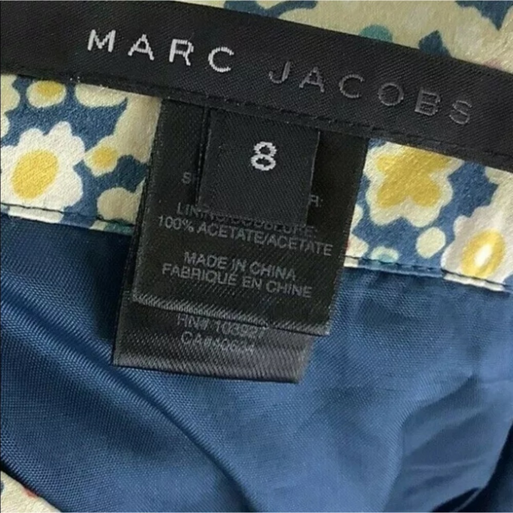 Marc Jacobs Sz 8 100% Silk Satin All Over Floral Print Skirt Multicolor - Picture 5 of 6